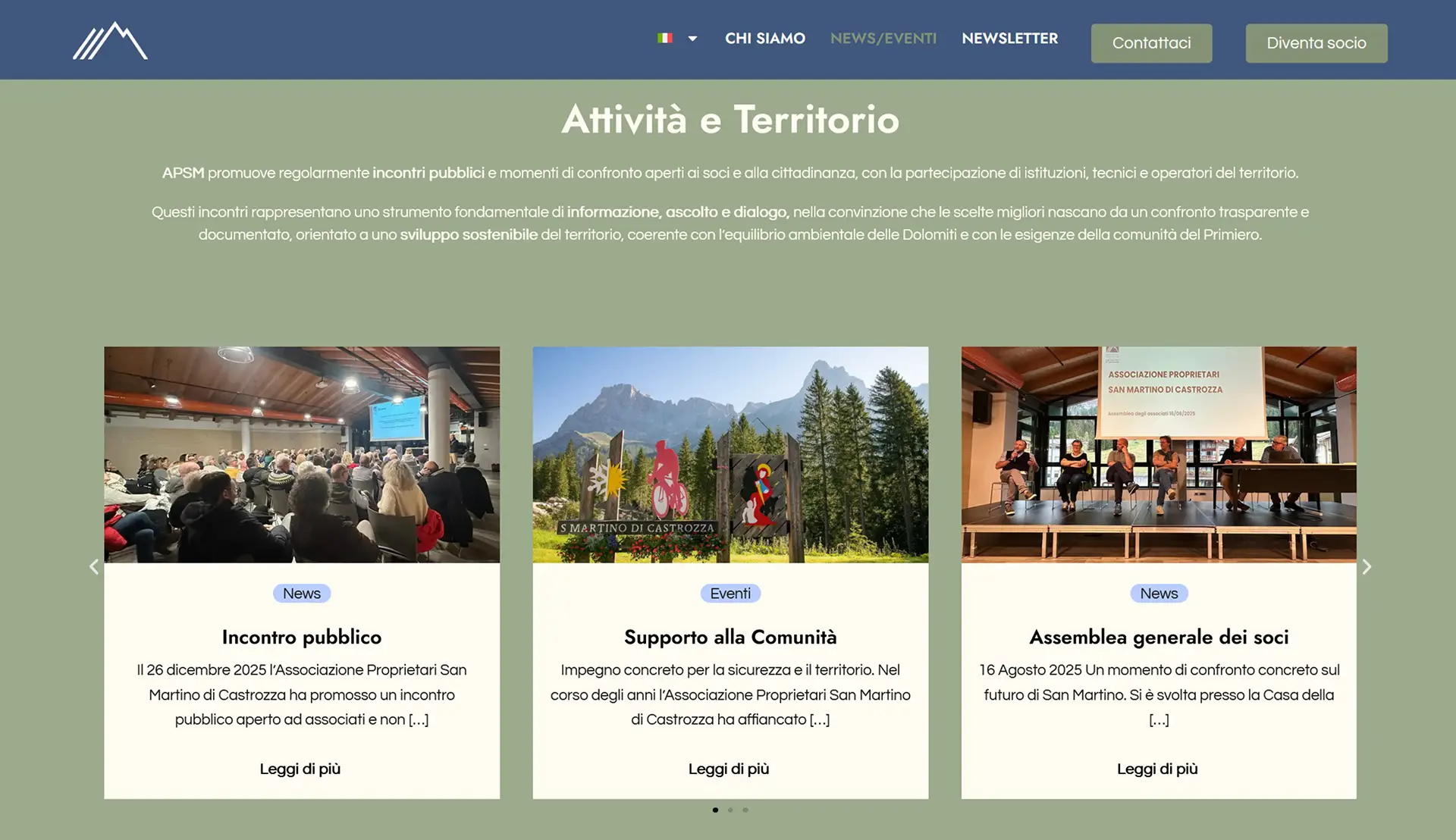 sito web per associazione