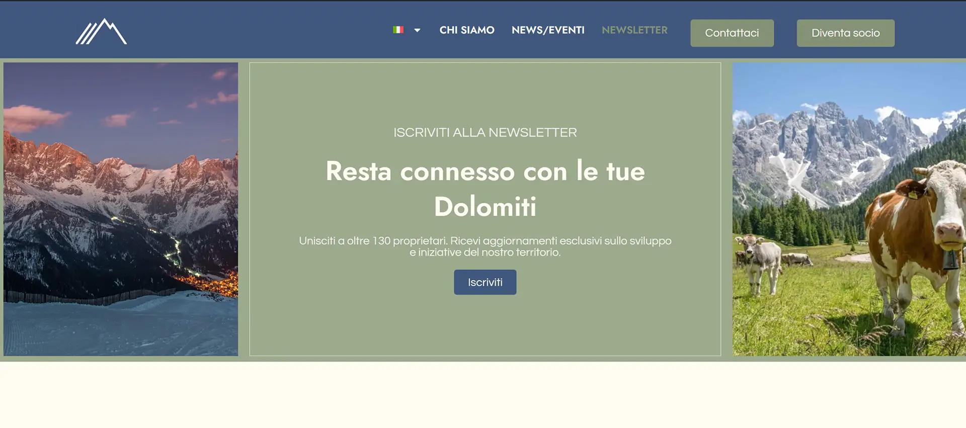 sito web per associazione newsletter