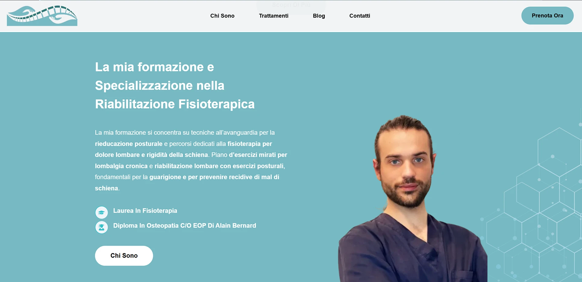 sito web per fisioterapista e osteopata home